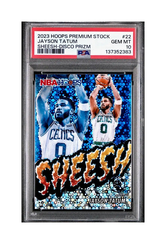 Jayson Tatum 2023 Panini Hoops Premium Sheesh #22 Disco Prizm PSA 10 Gem Mint - Basketball Card Single