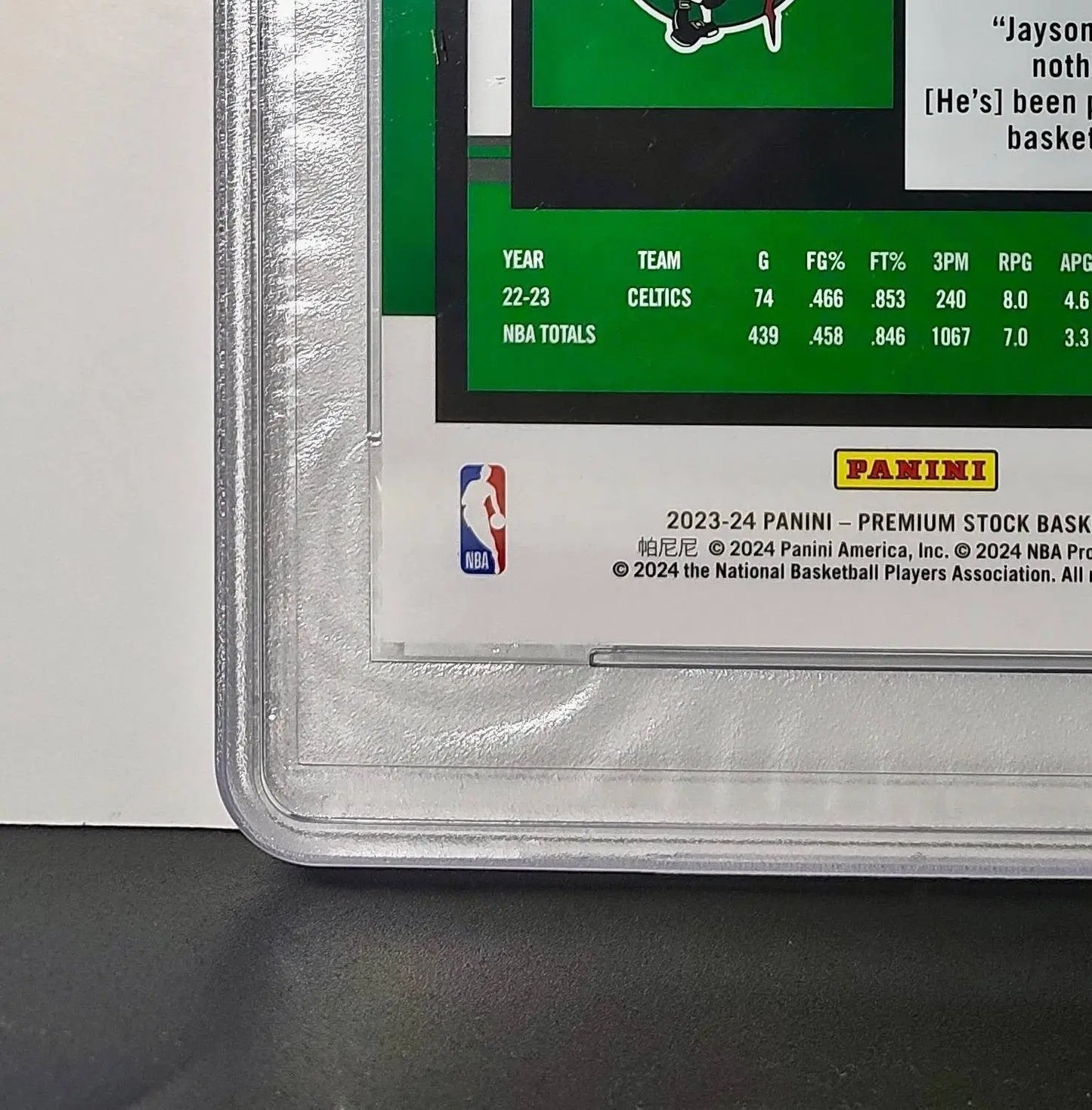 Jayson Tatum 2023 Panini Premium Stock NBA Hoops #9 Jumbo PSA 9 Mint - Basketball Card Single