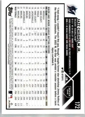 Jazz Chisholm Jr. - 2023 Topps - #172 - Baseball - Baseball Card Single