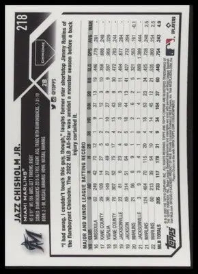 Jazz Chisholm Jr. 2023 Topps Chrome #218 Miami Marlins - Baseball Card Single