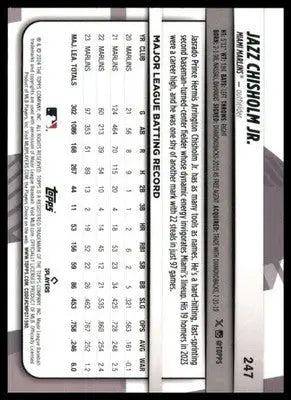 Jazz Chisholm Jr. 2024 Topps Big League #247 Miami Marlins - Baseball Card Single