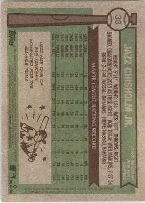 Jazz Chisholm Jr. - 2025 Topps Heritage - #33 - Baseball - Baseball Card Single