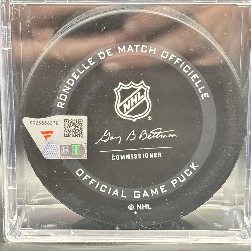 Jean-Gabriel Pageau Signed New York Islanders Logo Hockey Puck Silver Ink BAS - Sports Memorabilia