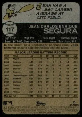 Jean Segura 2022 Topps Heritage #117 Philadelphia Phillies - Baseball Card Single