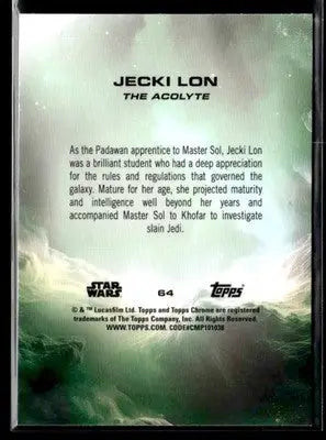 🌟 Jecki Lon, 2025 Topps Chrome Sapphire Edition Star Wars #64 🌟