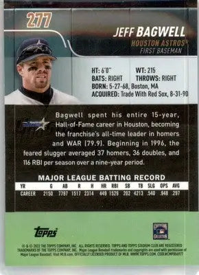 Jeff Bagwell - 2022 Stadium Club Chrome - #277 - Baseball - Baseball Card Single