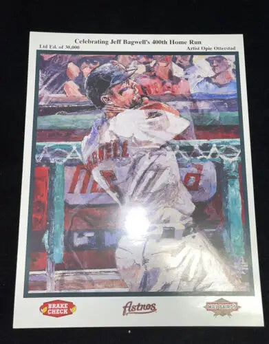 Jeff Bagwell 400 HR Home Run Houston Astros Print by Opie Otterstad limited edition