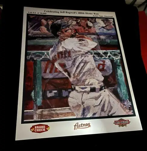 Jeff Bagwell commemorative poster by Opie Otterstad celebrating Houston Astros legend