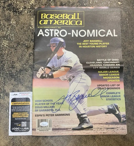 Jeff Bagwell Astros Signed Autographed Baseball America Magazine 1994 JSA AUTO - Sports Memorabilia