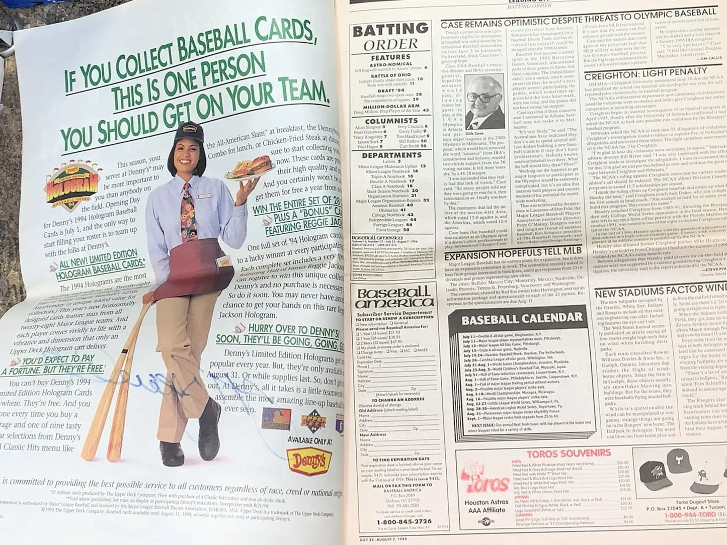 Jeff Bagwell Astros Signed Autographed Baseball America Magazine 1994 JSA AUTO - Sports Memorabilia
