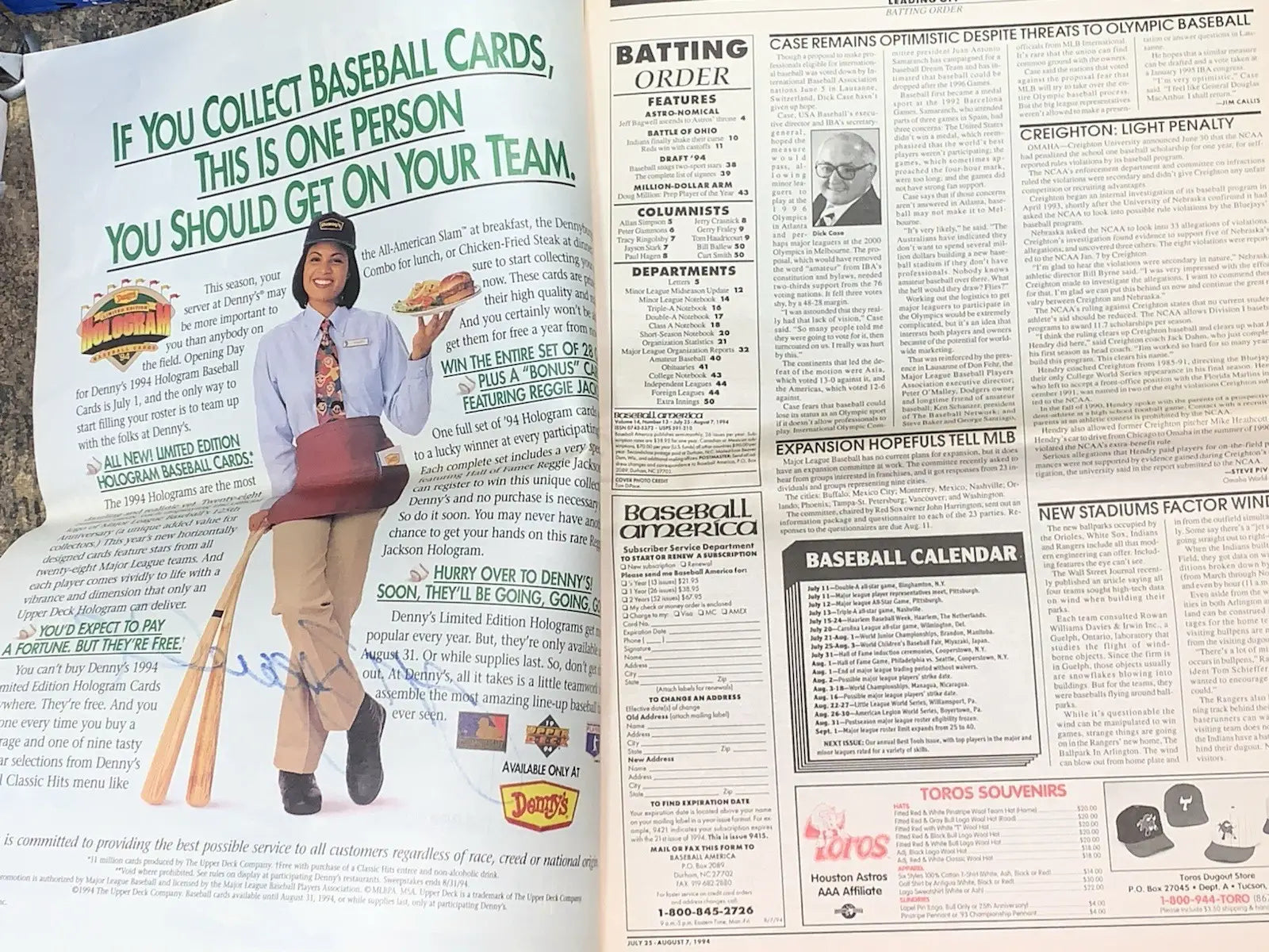 Jeff Bagwell Astros Signed Autographed Baseball America Magazine 1994 JSA AUTO - Sports Memorabilia