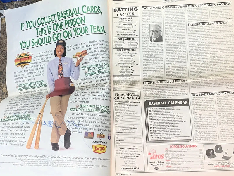 Jeff Bagwell Astros Signed Autographed Baseball America Magazine 1994 JSA AUTO - Sports Memorabilia