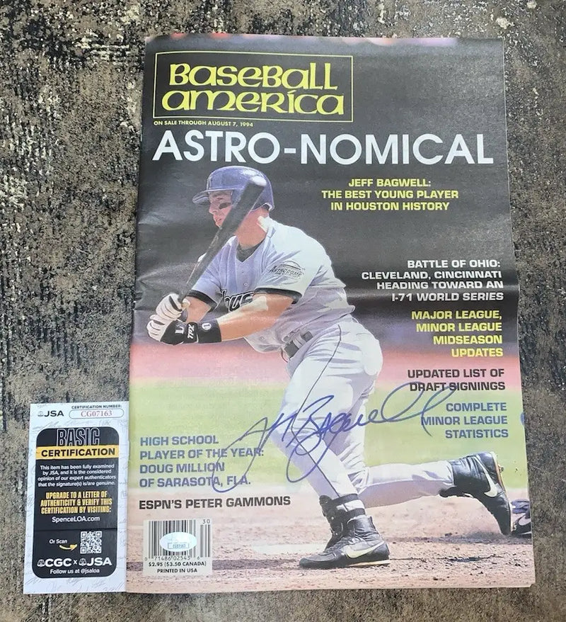 Jeff Bagwell Astros Signed Autographed Baseball America Magazine 1994 JSA AUTO - Sports Memorabilia