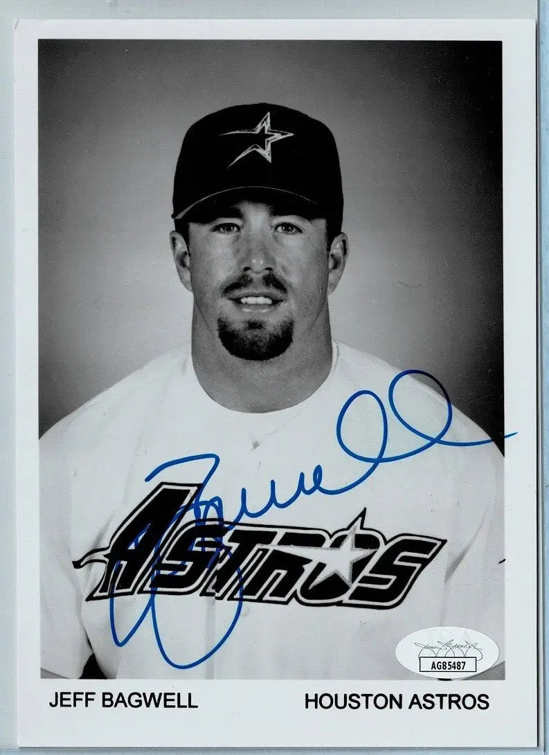 Jeff Bagwell Autographed b&w 5x7 AUTO Houston Astros Team Issue Signed JSA - Sports Memorabilia