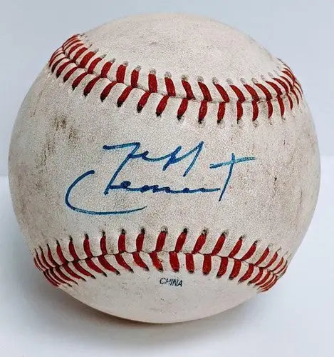 Autographed baseball from Jeff Clement with original gloss, part of Beliot Snappers Minnesota Twins memorabilia