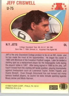Jeff Criswell - 1990 Fleer Update - #U-75 - Football - Football Card Single