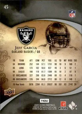 Jeff Garcia - 2009 Upper Deck Icons - #45 - Football - Football Card Single