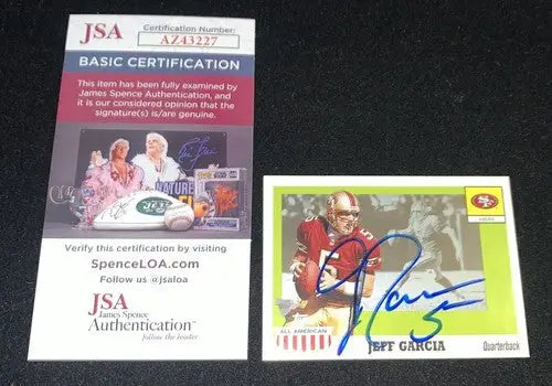 JEFF GARCIA Autographed Signed 2003 Topps All-American #21 49ers JSA COA - Football Card Single