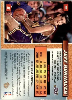 Jeff Hornacek - 1994-95 Topps Embossed - #95 - Basketball - Basketball Card Single