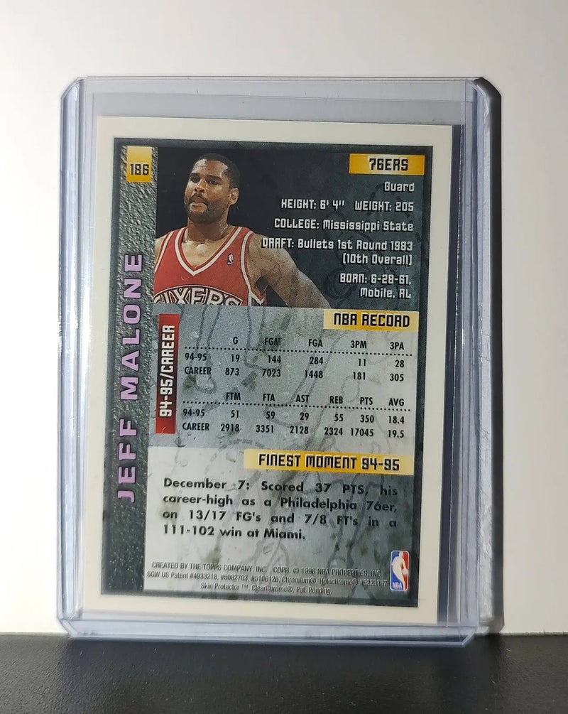 Jeff Malone 1995-96 Topps Finest NBA #186 Card Philadelphia 76ers