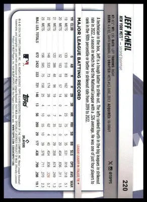 Jeff McNeil 2024 Topps Big League #220 New York Mets - Baseball Card Single