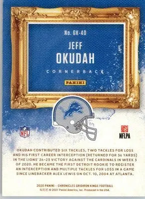Jeff Okudah - 2020 Panini Chronicles - Gridiron Kings - #GK-40 - Football - Football Card Single