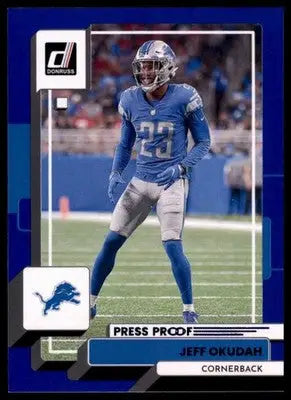Jeff Okudah 2022 Donruss Blue Press Proof #92 Detroit Lions - Football Card Single