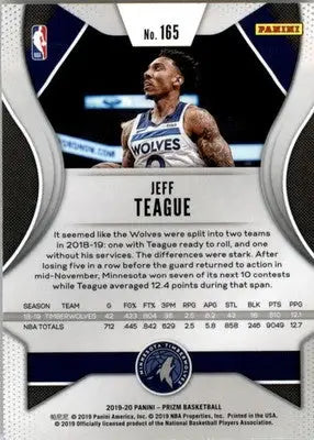 Jeff Teague - 2019-20 Panini Prizm - #165 - Basketball - Basketball Card Single