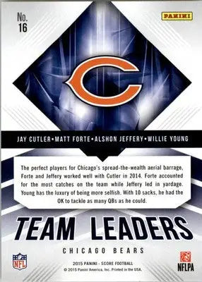 Jeffery / Cutler / Forte / Young - 2015 Score - #16 - Team Leaders Gold - Football Card Single