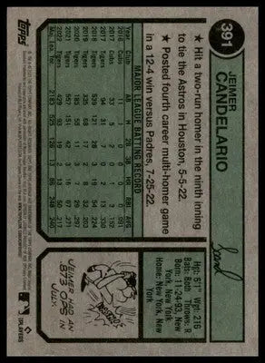Jeimer Candelario 2023 Topps Heritage #391 Washington Nationals - Baseball Card Single