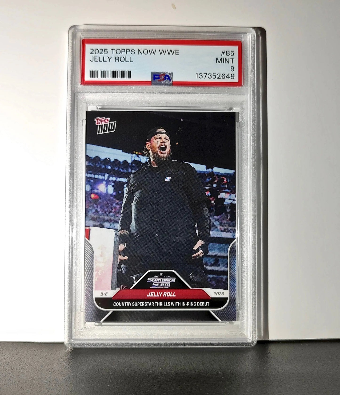 Jelly Roll 2025 Topps Now WWE #85 PSA 9 Mint - Wrestling Card Single