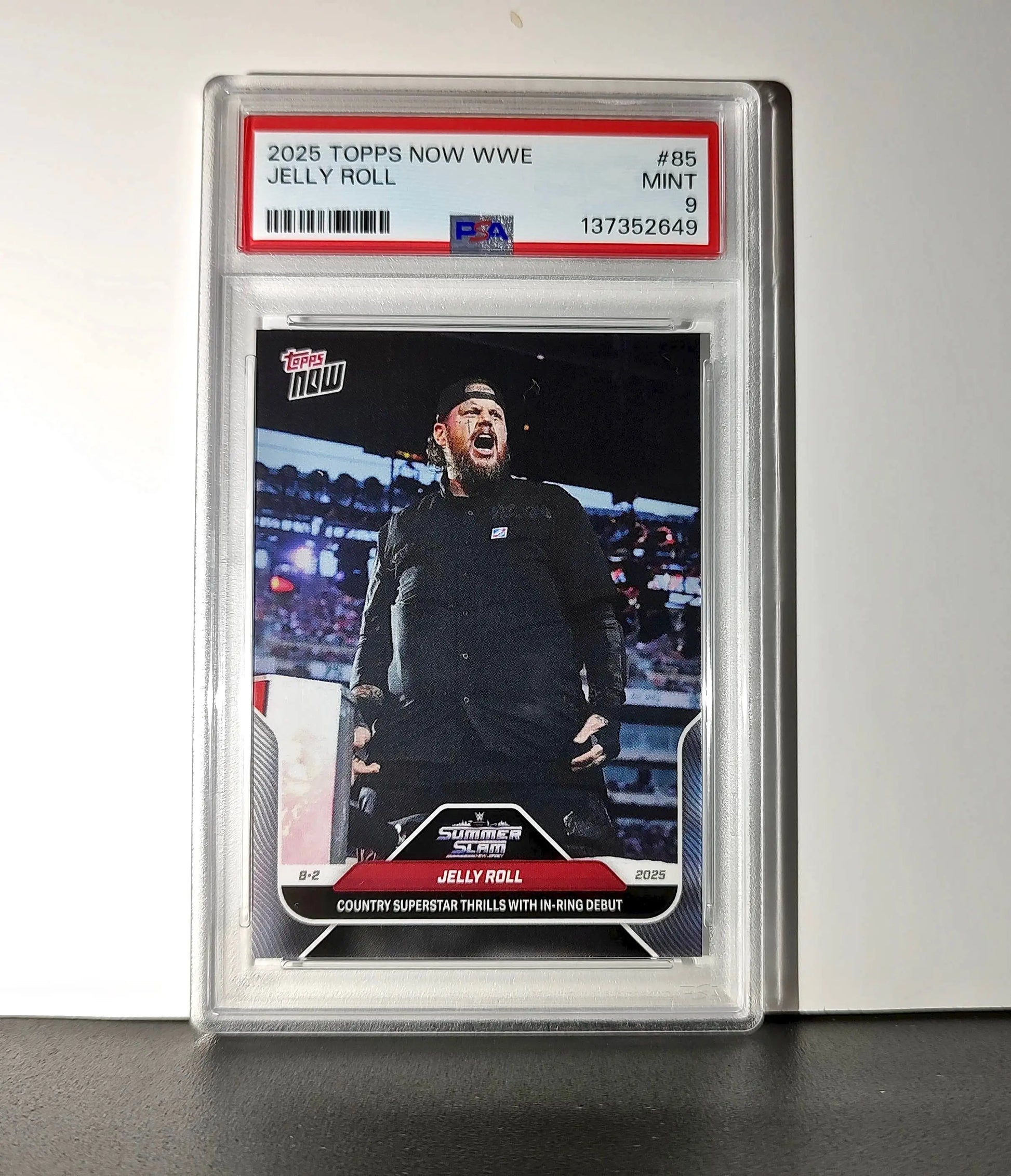 Jelly Roll 2025 Topps Now WWE #85 PSA 9 Mint - Wrestling Card Single