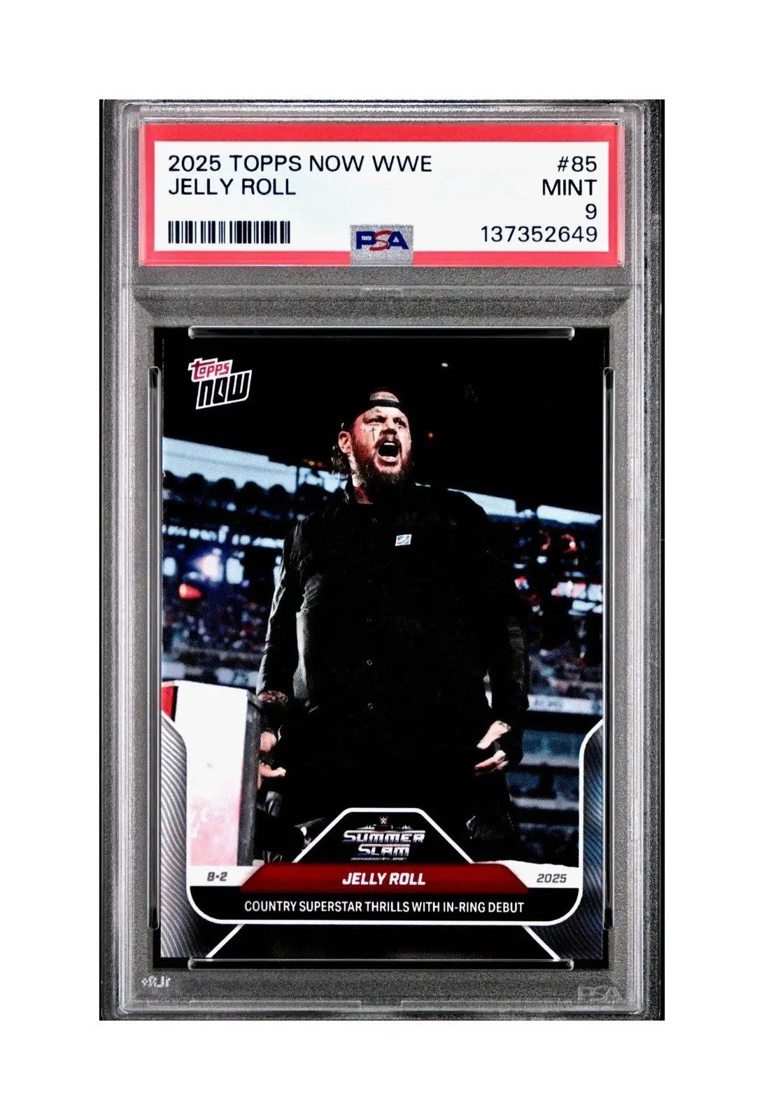 Jelly Roll 2025 Topps Now WWE #85 PSA 9 Mint - Wrestling Card Single