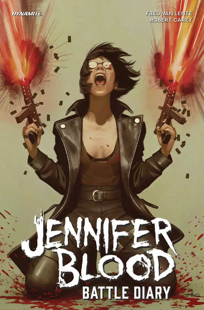 Comic book cover of Jennifer Blood Battle Diary TPB Volume 01 showcasing Jennifer Blood battle scenes