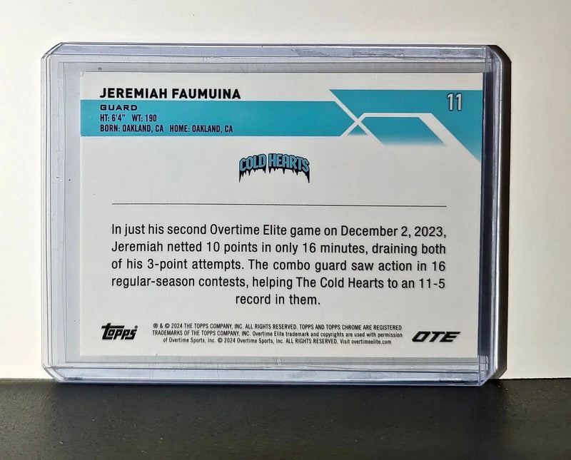 Jeremiah Faumuina 2023-24 Topps Chrome Overtime #11 Card Cold Hearts - Other