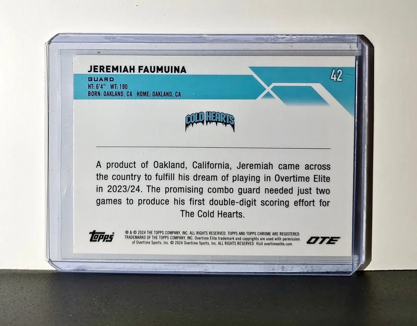 Jeremiah Faumuina 2023-24 Topps Chrome Overtime #42 Card Cold Hearts - Other