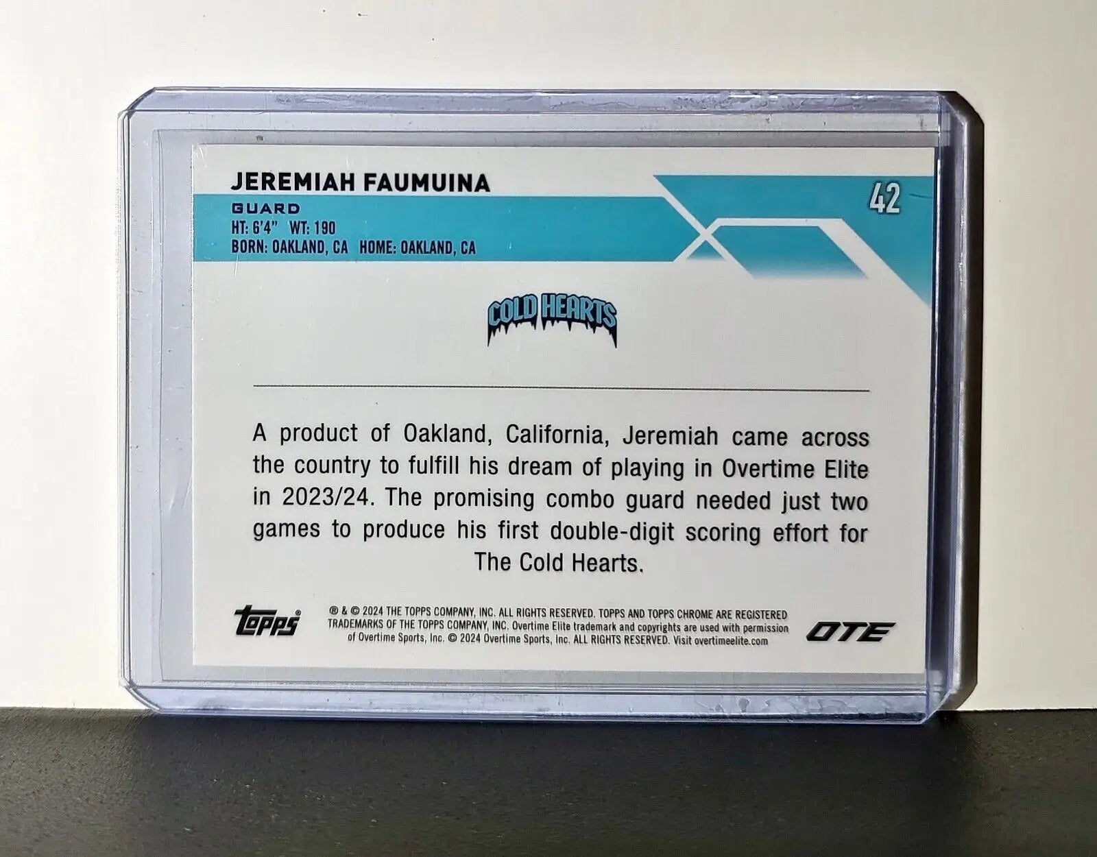 Jeremiah Faumuina 2023-24 Topps Chrome Overtime #42 Card Cold Hearts - Other