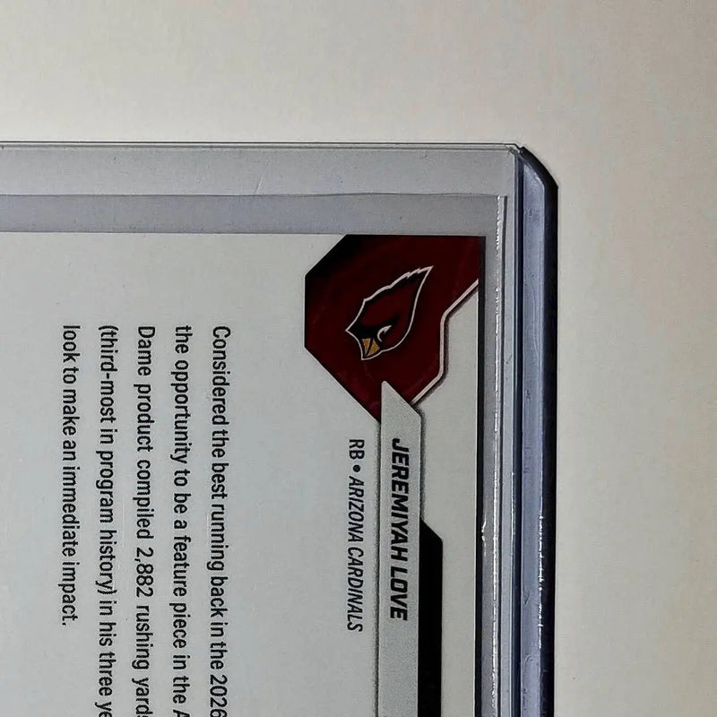 Jeremiyah Love Rookie 2026 Topps Now Draft Night #JLOV Card Arizona Cardinals - Football Card Single