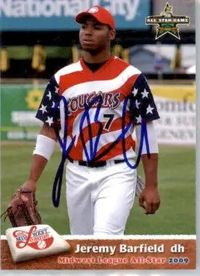 Jeremy Barfield - 2009 Grandstand Midwest League All-Stars - #NNO - AUTO - Baseball Card Single