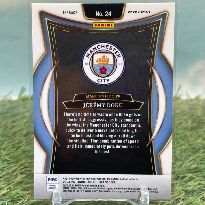 Jeremy Doku Manchester City 2024-25 Panini Select Fifa Purple Mojo - Soccer Card Single