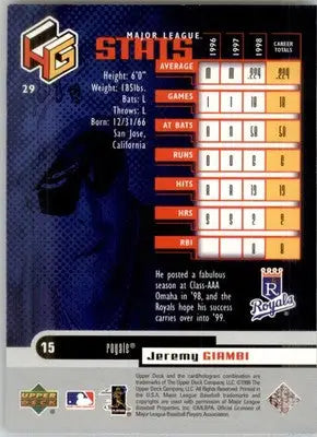 Jeremy Giambi - 1999 Upper Deck HoloGrFX - #29 - Baseball - Baseball Card Single