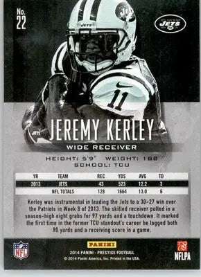 Jeremy Kerley - 2014 Panini Prestige - #22 - Football - Football Card Single