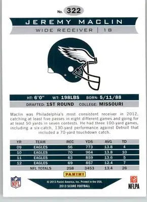 Jeremy Maclin - 2013 Score - #322 - Football - Football Card Single
