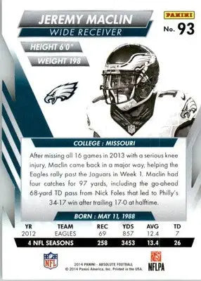 Jeremy Maclin - 2014 Panini Absolute - #93 - Retail Football - Football Card Single