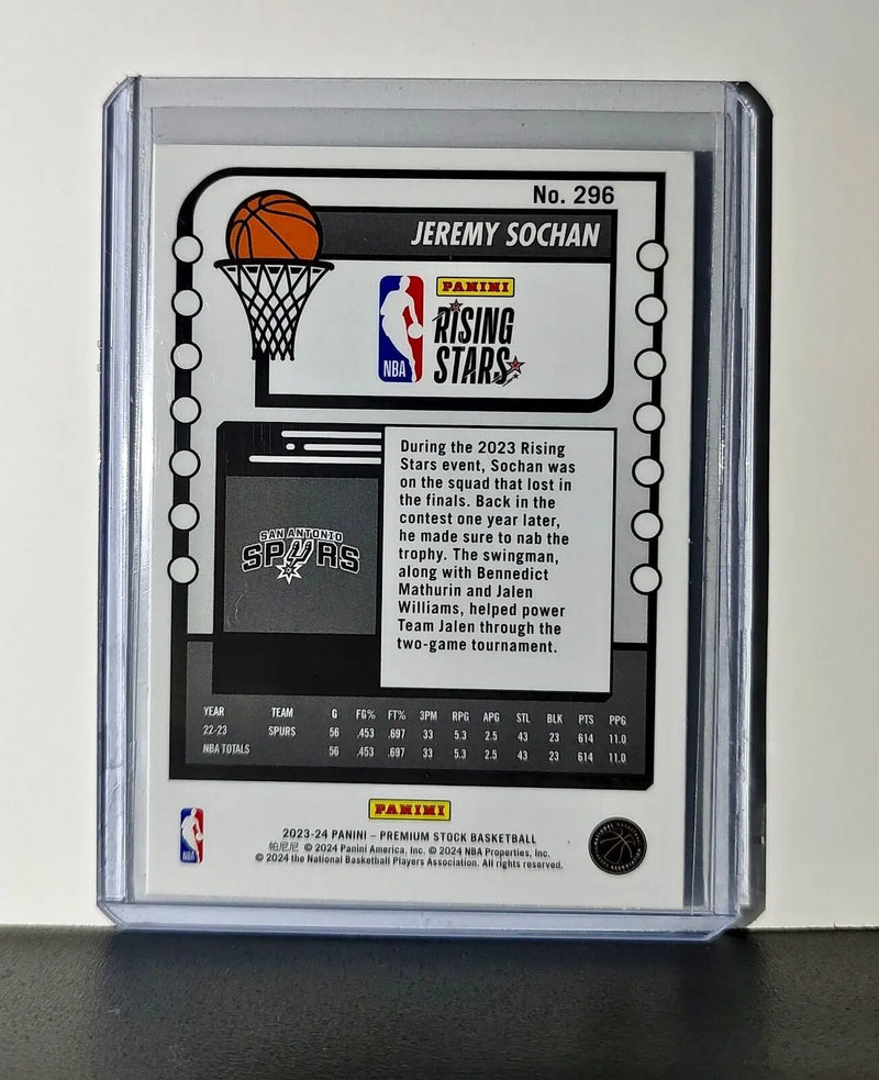 Jeremy Sochan 2023-24 Panini Premium NBA Hoops Rising Stars #296 Card Spurs - Basketball Card Single