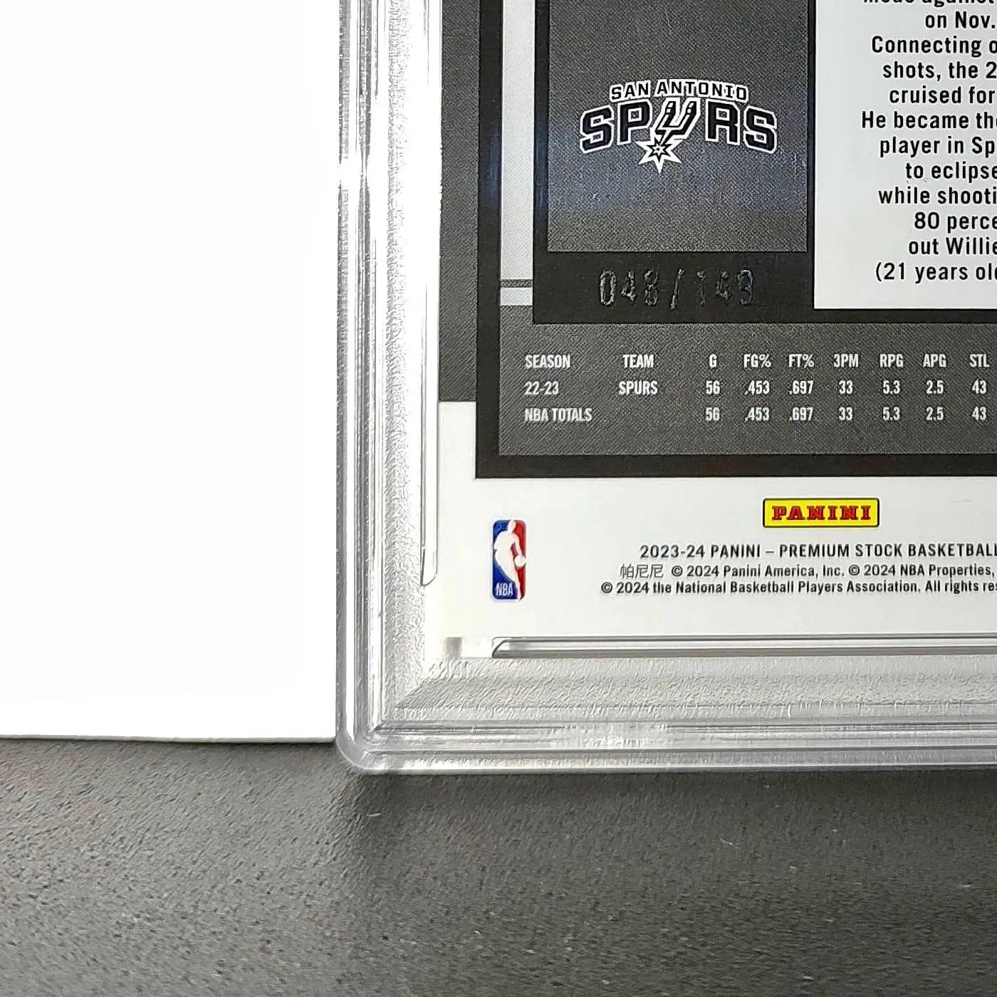 Jeremy Sochan 2023 Panini Hoops Premium #34 48/149 Red Disco Prizm PSA 10 Gem - Basketball Card Single