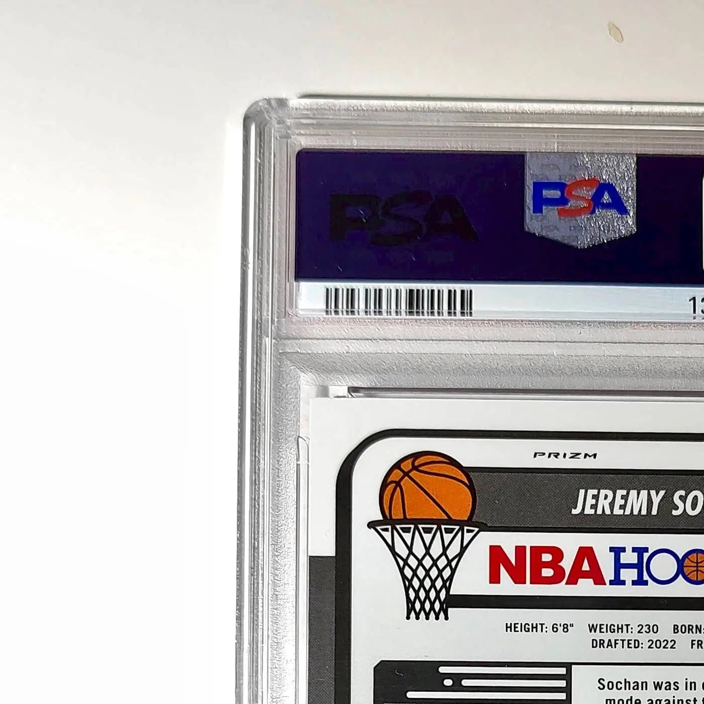 Jeremy Sochan 2023 Panini Hoops Premium #34 48/149 Red Disco Prizm PSA 10 Gem - Basketball Card Single