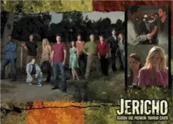Promotional poster for Jericho featuring a group outdoors on San Diego exclusive promo card