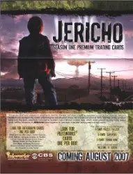 Movie poster for Jericho featuring a silhouetted figure on a sell sheet for trading cards