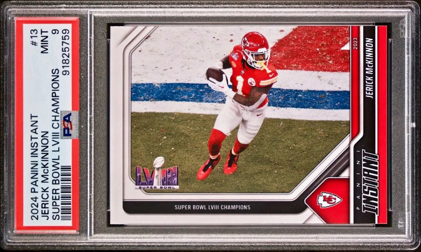 Jerick McKinnon 2023 Panini NFL Superbowl Champions #13 Card PSA 9 Mint - Football Card Single